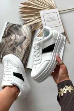 Damskie Evento Sneakersy Damskie Na Platformie Białe Elvessia