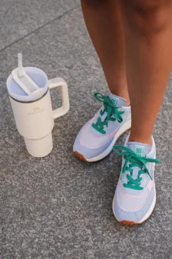 Sale Big Star Shoes Sneakersy Damskie Na Platformie Memory Foam System Big Star NN274682 Niebieskie