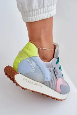 Sale Big Star Shoes Sneakersy Damskie Na Platformie Memory Foam System Big Star NN274682 Niebieskie