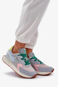 Sale Big Star Shoes Sneakersy Damskie Na Platformie Memory Foam System Big Star NN274682 Niebieskie