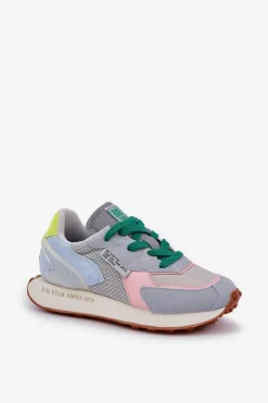 Sale Big Star Shoes Sneakersy Damskie Na Platformie Memory Foam System Big Star NN274682 Niebieskie