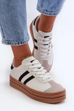 Boto Buty Sportowe Na Platformie|Sneakersy Damskie*Sneakersy Damskie Na Platformie Białe Egelia Biały