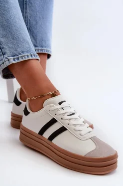 Boto Buty Sportowe Na Platformie|Sneakersy Damskie*Sneakersy Damskie Na Platformie Białe Egelia Biały