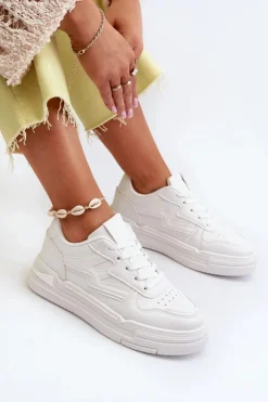 Boto Buty Sportowe Na Platformie|Sneakersy Damskie*Sneakersy Damskie Na Platformie Z Eko Skóry Białe Lynnette Biały