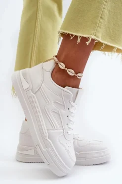 Boto Buty Sportowe Na Platformie|Sneakersy Damskie*Sneakersy Damskie Na Platformie Z Eko Skóry Białe Lynnette Biały