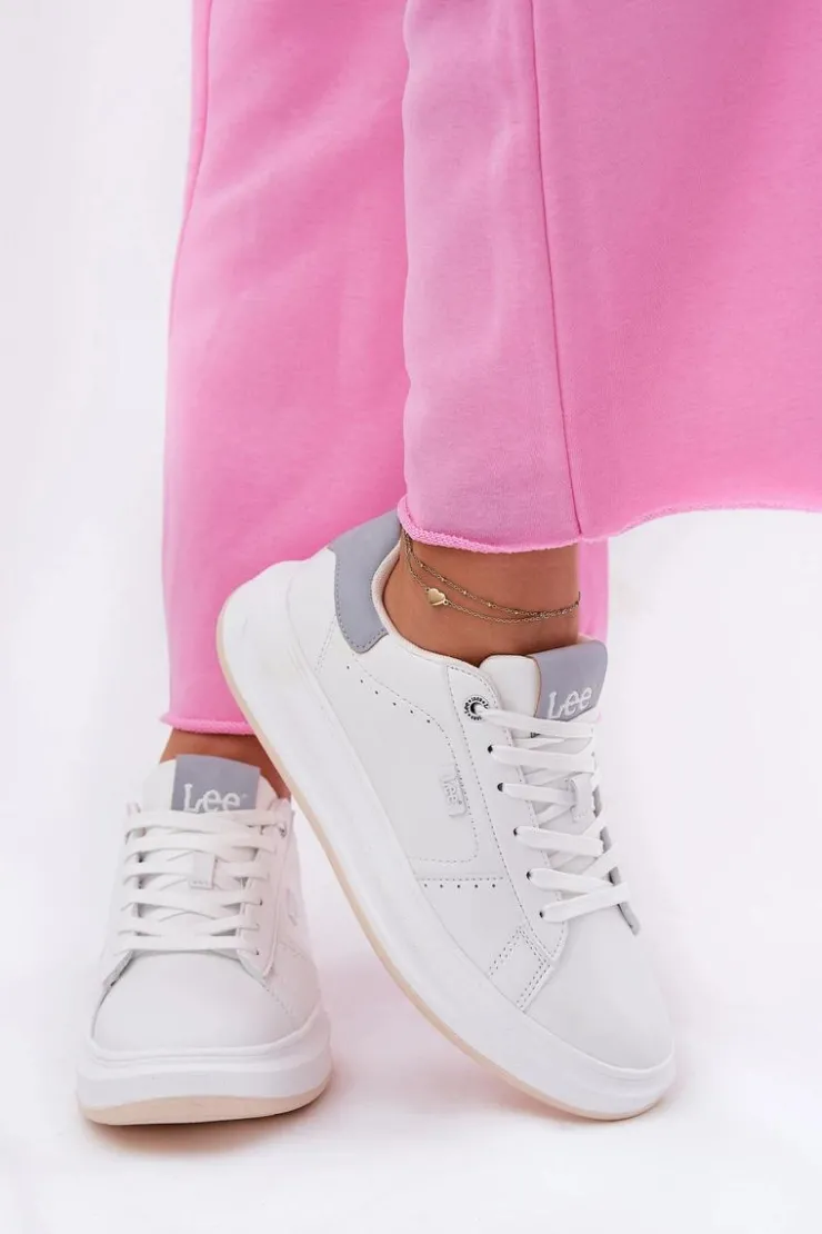 Outlet Lee Sneakersy Damskie Na Platformie NAOMI WOMEN LOW 50251012.06K Białe