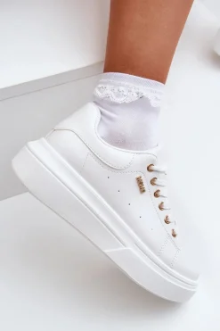 Boto Buty Sportowe Na Platformie|Sneakersy Damskie*Sneakersy Damskie Na Platformie Eko Skóra Białe Lelandine Biały