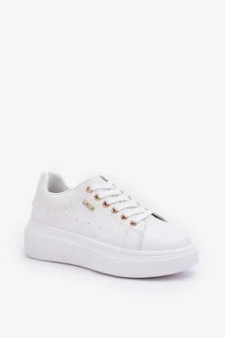 Boto Buty Sportowe Na Platformie|Sneakersy Damskie*Sneakersy Damskie Na Platformie Eko Skóra Białe Lelandine Biały