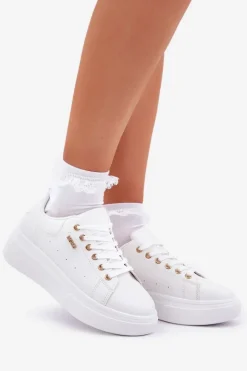 Boto Buty Sportowe Na Platformie|Sneakersy Damskie*Sneakersy Damskie Na Platformie Eko Skóra Białe Lelandine Biały