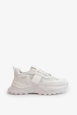 Boto Sneakersy Damskie*Sneakersy Damskie Na Platformie Białe Nevelaine