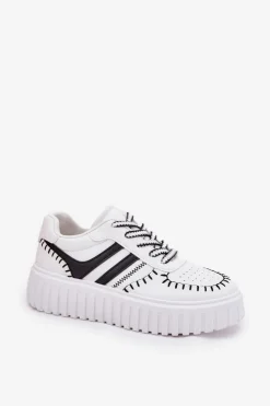Boto Buty Sportowe Na Platformie|Sneakersy Damskie*Sneakersy Damskie Na Platformie Biało-Czarne Ofenale Biały