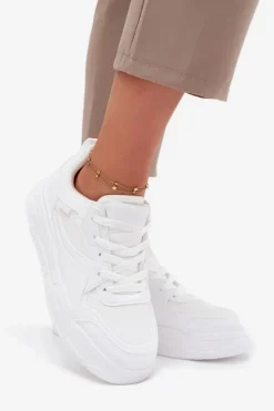 Damskie Big Star Shoes Sneakersy Damskie Na Platformie Big Star SS274590 HI-POLY SYSTEM Białe