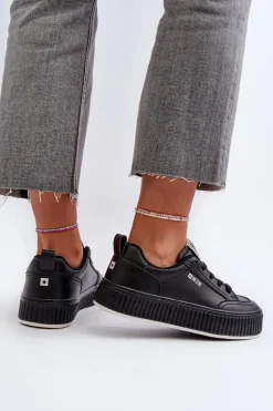 Big Star Shoes Buty Sportowe Big Star|Sneakersy Damskie*Sneakersy Damskie Na Platformie Big Star NN274255 Czarne Czarny