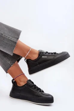 Big Star Shoes Buty Sportowe Big Star|Sneakersy Damskie*Sneakersy Damskie Na Platformie Big Star NN274255 Czarne Czarny