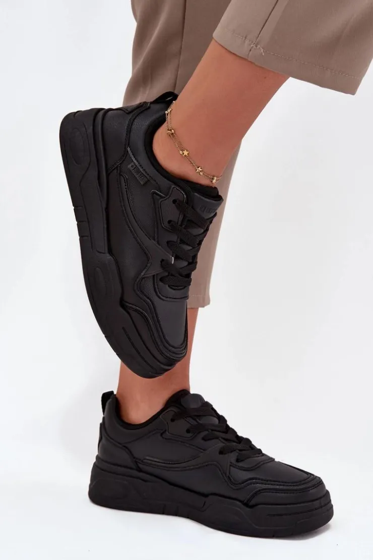 Discount Big Star Shoes Sneakersy Damskie Na Platformie Big Star SS274589 HI-POLY SYSTEM Czarne Czarny