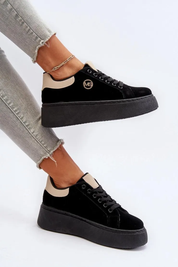 Discount Boto Sneakersy Damskie Na Platformie Czarne Eshen