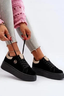 Discount Boto Sneakersy Damskie Na Platformie Czarne Eshen