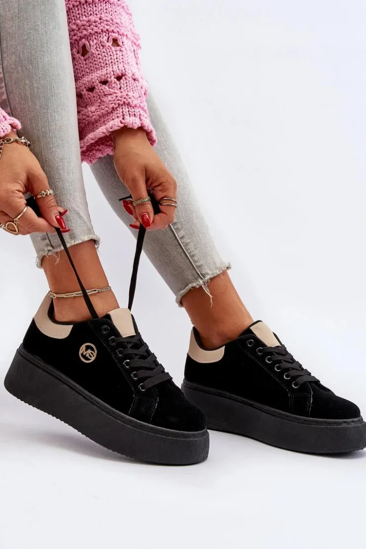 Discount Boto Sneakersy Damskie Na Platformie Czarne Eshen