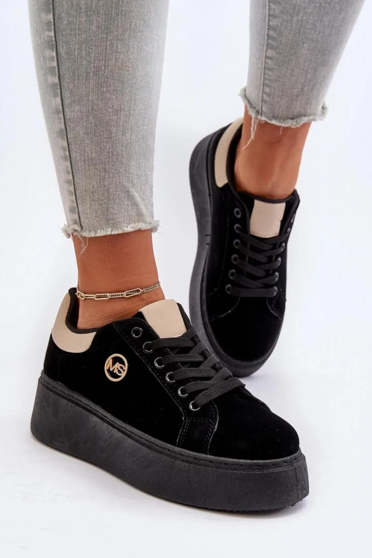 Discount Boto Sneakersy Damskie Na Platformie Czarne Eshen