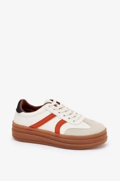 Damskie Evento Sneakersy Damskie Na Platformie Beżowe Tolianna