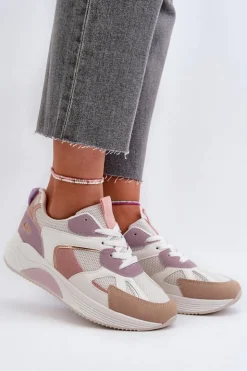 Clearance Boto Sneakersy Damskie Na Platformie Fioletowe Lenivia Fioletowy