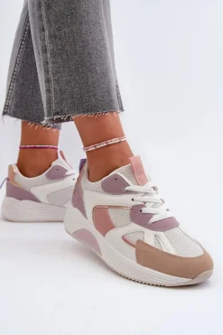 Clearance Boto Sneakersy Damskie Na Platformie Fioletowe Lenivia Fioletowy