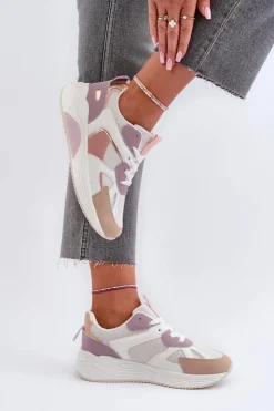 Clearance Boto Sneakersy Damskie Na Platformie Fioletowe Lenivia Fioletowy