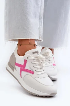 Sale INBLU Sneakersy Damskie Na Platformie IN000362 Białe