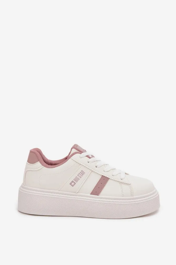 Big Star Shoes Sneakersy Damskie Na Platformie Big Star SS274346 Białe
