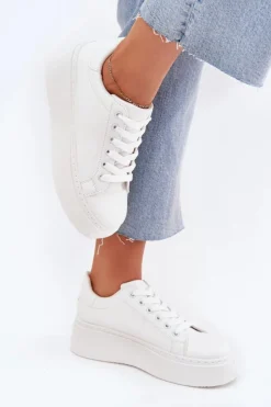 Boto Buty Sportowe Na Platformie|Sneakersy Damskie*Sneakersy Damskie Na Platformie Białe Sallira Biały