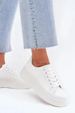 Boto Buty Sportowe Na Platformie|Sneakersy Damskie*Sneakersy Damskie Na Platformie Białe Sallira Biały