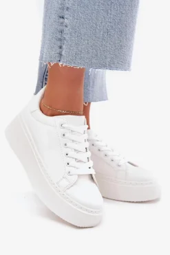 Boto Buty Sportowe Na Platformie|Sneakersy Damskie*Sneakersy Damskie Na Platformie Białe Sallira Biały