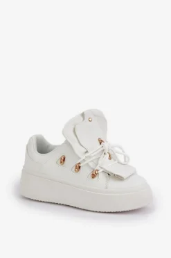 New Boto Sneakersy Damskie Na Platformie Białe Dolistana Biały