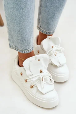 New Boto Sneakersy Damskie Na Platformie Białe Dolistana Biały
