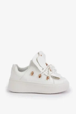 New Boto Sneakersy Damskie Na Platformie Białe Dolistana Biały