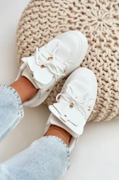 New Boto Sneakersy Damskie Na Platformie Białe Dolistana Biały