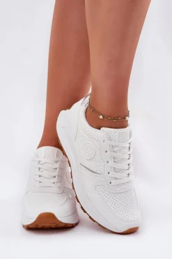 Big Star Shoes Buty Sportowe Na Platformie|Buty Sportowe Big Star*Sneakersy Damskie Na Platformie Big Star RR274487 Hi-Poly System Białe Biały