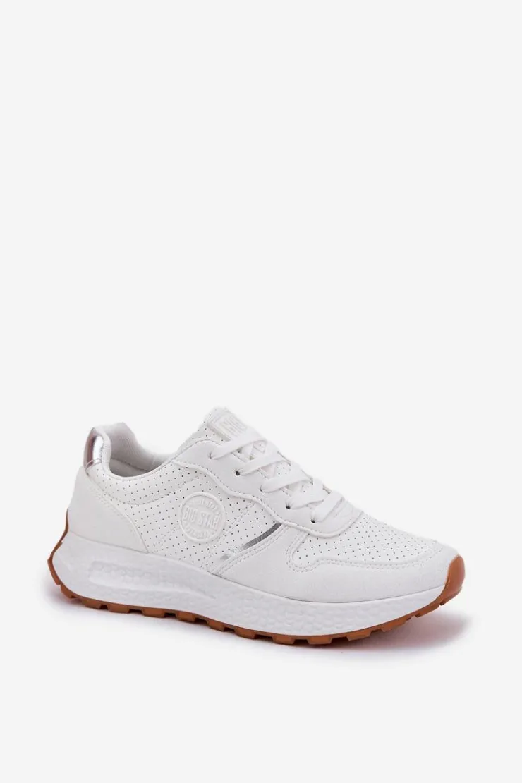 Big Star Shoes Buty Sportowe Na Platformie|Buty Sportowe Big Star*Sneakersy Damskie Na Platformie Big Star RR274487 Hi-Poly System Białe Biały