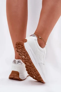 Big Star Shoes Buty Sportowe Na Platformie|Buty Sportowe Big Star*Sneakersy Damskie Na Platformie Big Star RR274487 Hi-Poly System Białe Biały