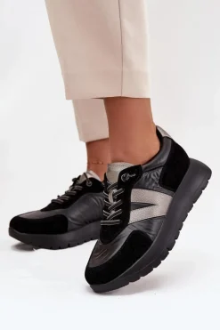 Damskie Buty damskie Vinceza Sneakersy Damskie Na Platformie Vinceza 58561 Czarne