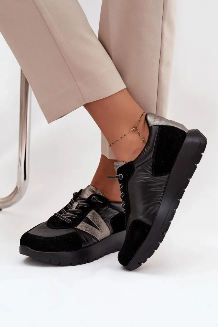 Damskie Buty damskie Vinceza Sneakersy Damskie Na Platformie Vinceza 58561 Czarne