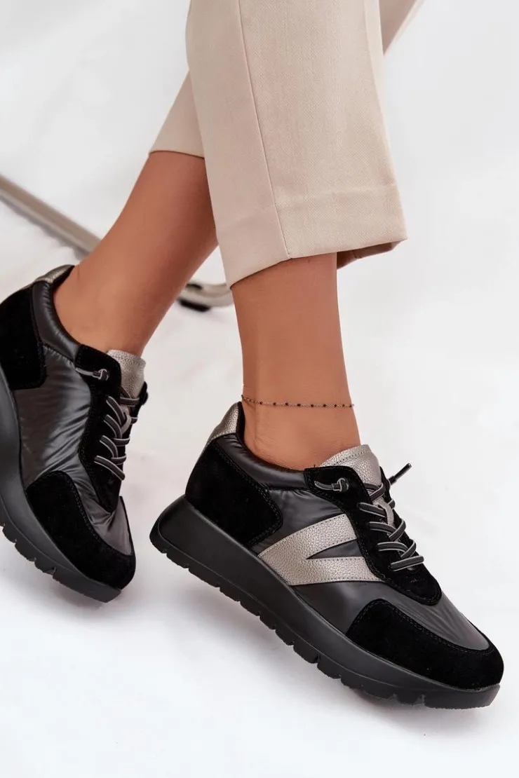 Damskie Buty damskie Vinceza Sneakersy Damskie Na Platformie Vinceza 58561 Czarne