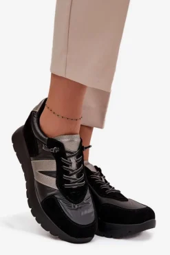 Damskie Buty damskie Vinceza Sneakersy Damskie Na Platformie Vinceza 58561 Czarne