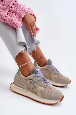 Big Star Shoes Buty Sportowe Na Platformie|Buty Sportowe Big Star*Sneakersy Damskie Na Platformie Memory Foam System Big Star NN274681 Beżowe Beżowy