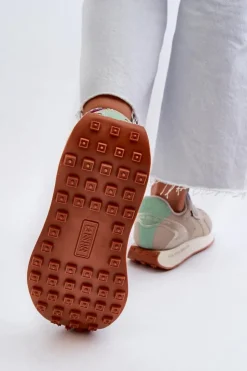 Big Star Shoes Buty Sportowe Na Platformie|Buty Sportowe Big Star*Sneakersy Damskie Na Platformie Memory Foam System Big Star NN274681 Beżowe Beżowy