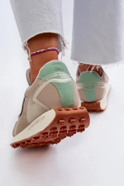 Big Star Shoes Buty Sportowe Na Platformie|Buty Sportowe Big Star*Sneakersy Damskie Na Platformie Memory Foam System Big Star NN274681 Beżowe Beżowy