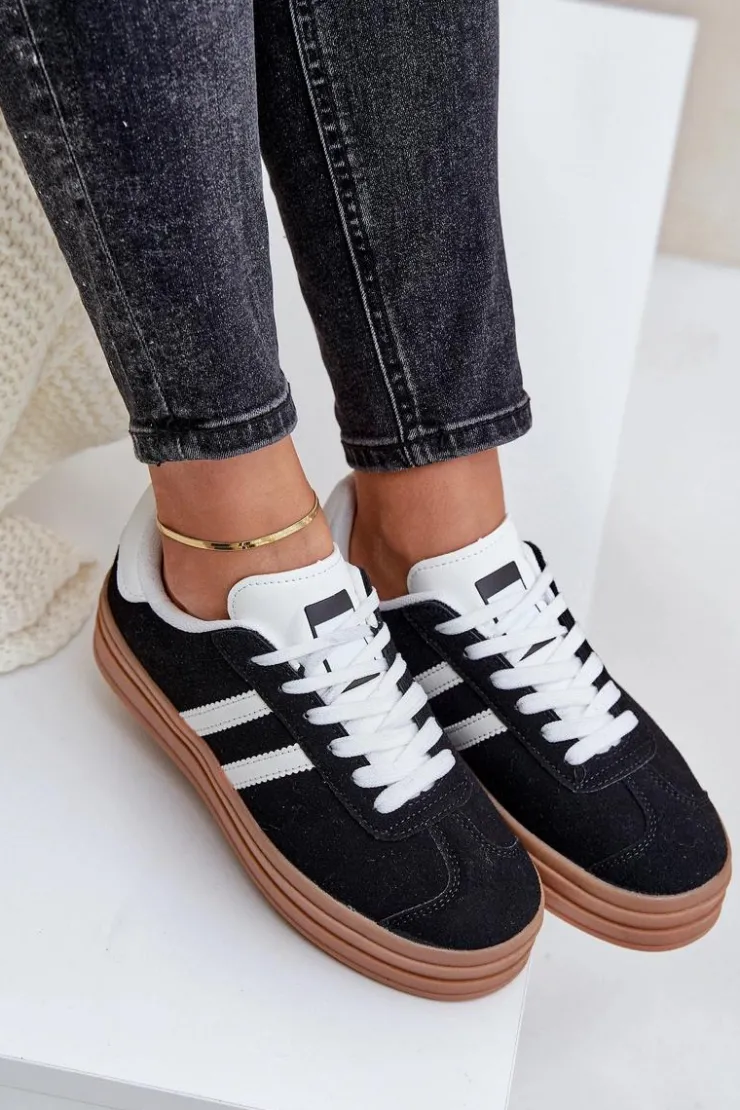 Boto Buty Sportowe Na Platformie|Sneakersy Damskie*Sneakersy Damskie Na Platformie Czarne Egelia