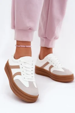 Damskie Evento Sneakersy Damskie Na Platformie Białe Tolianna