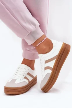 Damskie Evento Sneakersy Damskie Na Platformie Białe Tolianna