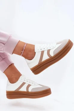 Damskie Evento Sneakersy Damskie Na Platformie Białe Tolianna